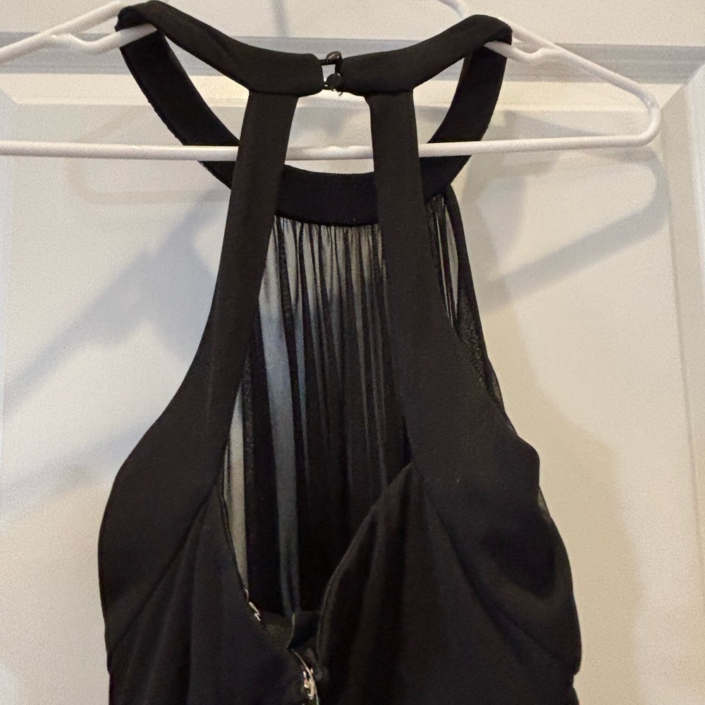 Speechless Black Halter Pleated Cocktail Dress with Embellished Neckline - Picture 5 of 7